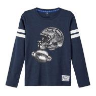 T-shirt Manches Longues Marine Garçon Name it Tafra pas cher