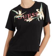 T-shirt Noir Femme Guess Kwiatowy