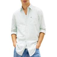 Chemise Vert/Beige Homme Tommy Hilfiger Tjm Reg Stripe pas cher