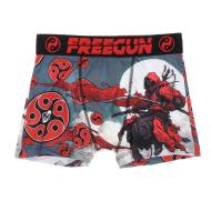 Boxer Noir/Rouge à Imprimés Garçon Freegun NIN pas cher