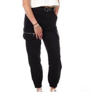 Pantalon Cargo Ceinture Noir Femme Monday Premium LW-357 pas cher