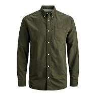 Chemise Manches Longues Kaki Homme Jack & Jones Oxford