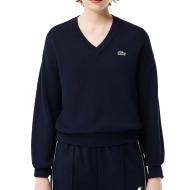 Pull Marine Femme Lacoste Organic pas cher