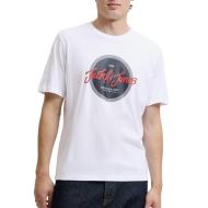 T-Shirt Blanc/Rouge Homme Jack & Jones Hurban