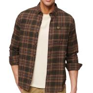 Chemise Marron/Orange à Carreaux Homme Superdry M4010727A