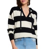 Pull Blanc/Noir Femme Morgan Preppy