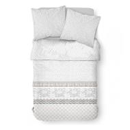 Housse de Couette Blanche/Marron Today 220x240 57 Fils pas cher