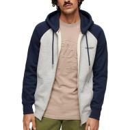 Sweat Zippé Gris/Marine Homme Superdry Essential Baseball pas cher