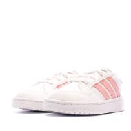 Baskets Blanche/Rose Fille Adidas Team Court vue 6