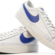 Baskets Blanches/Bleu Homme Nike Blazer Low Leather vue 7