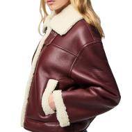 Veste Bordeaux Femme Pieces Janelle vue 3