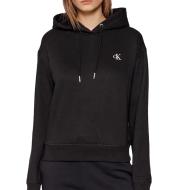 Sweat à Capuche Noir Femme Calvin Klein Jeans Embroidery
