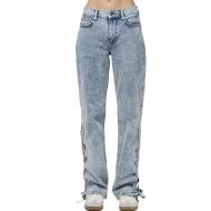 Jean Droit Bleu Femme Pieces Fenda pas cher