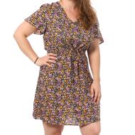 Robe Noir/Rose à Motifs Femme Vero Moda CURVE Easy RY0 pas cher