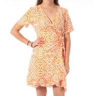 Robe Orange Femme Only Marlie Wrap pas cher