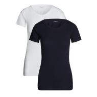 Lot de 2 T-shirts Blanc/Marine Femme Tommy Hilfiger Sky pas cher