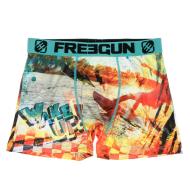 Boxer Noir/Turquoise à Imprimés Homme Freegun Wak pas cher