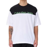T-shirt Noir/Blanc Homme Calvin Klein Jeans Institutional pas cher