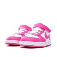 Baskets Rose/Blanc Enfant Nike Court Borough Low Recraf vue 6
