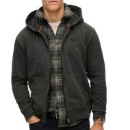 Sweat Zippé Grise Homme Superdry Essential Washed Ziphood pas cher