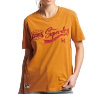 T-shirt Orange Femme Superdry Script Style Coll pas cher