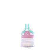 Baskets Blanches/Turquoise/Roses Fille Puma Mayze vue 3