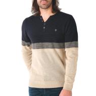 Pull Beige/Marine Homme RMS26 61008 pas cher