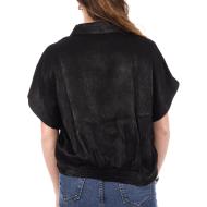 An'ge Kaory Camisa de satén negro para mujer ver 2