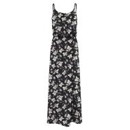 Robe Longue Noire/Rose à fleurs Femme Only Nova