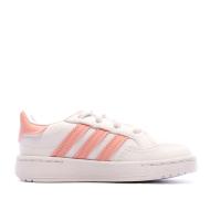 Baskets Blanche/Rose Fille Adidas Team Court vue 2