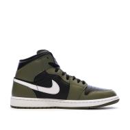 Air Jordan 1 Mid Kaki/Noir Homme Nike vue 2