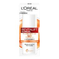 Fluide Anti-UV L'OREAL PARIS Visage Vitamine C Fps 50+ Protection Quotidienne Revitalift Clinical pas cher