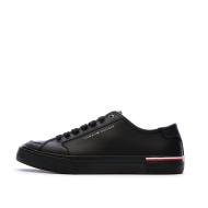 Baskets Noires Cuir Homme Tommy Hilfiger Core Corporate Vulc pas cher