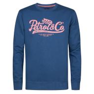 Sweat Bleu/Rose Homme Petrol Industries Neck pas cher
