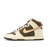 Baskets Écru/Marron Homme Nike Dunk High Retro pas cher