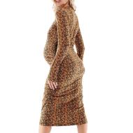Robe Orange/Noir Femme Mamalicious Laura vue 2