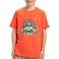 T-Shirt Orange Garçon Quiksilver Skull Feast