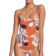 Maillot de bain 1 pièce Marron/Rayures Femme Roxy Honey pas cher