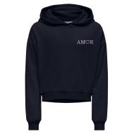 Sweat à Capuche Noir Fille Kids ONLY Amor Life