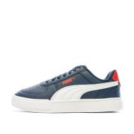Baskets Marine/Blanc/Rouge Garçon Puma Caven pas cher