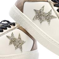 Baskets Blanches/Camel Femme Only Star vue 7