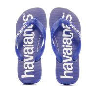 Tongs Bleu Mixte Havaianas Logomania Awlab vue 3