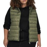 Doudoune Sans Manches Kaki Femme Only Carmakoma Carnew