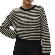 Pull Beige/Noir Femme Vero Moda Madera