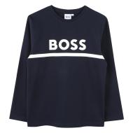 Camiseta de manga larga azul marino para niño de Hugo Boss J52702