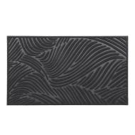 Tapis Imprimé Gris/Noir Luance 43,5x75cm Vague pas cher