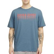 T-shirt Bleu/Orange Homme Jack & Jones Tex