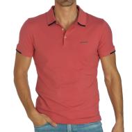 Polo Rose Foncé Homme Guess Nolan vue 3