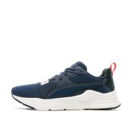 Baskets Marines/Blanches/Rouges Garçon Puma Wired pas cher