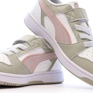 Baskets Blanches/Rose/Beige Fille Puma Rebound vue 7
